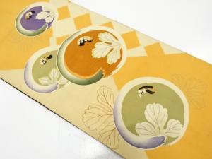 アンティーク　万寿菊模様刺繍昼夜帯（材料）